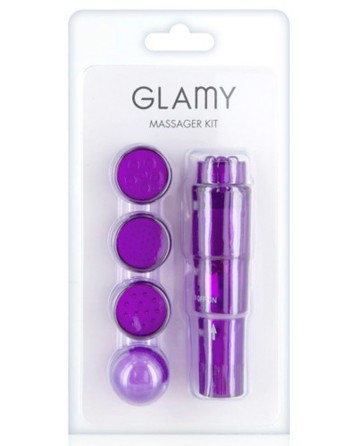 Stimulateur de clitoris violet têtes changeables - CC570033