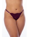 Nuisette en dentelle grande taille bordeaux et string assorti - MAL7554XWINE