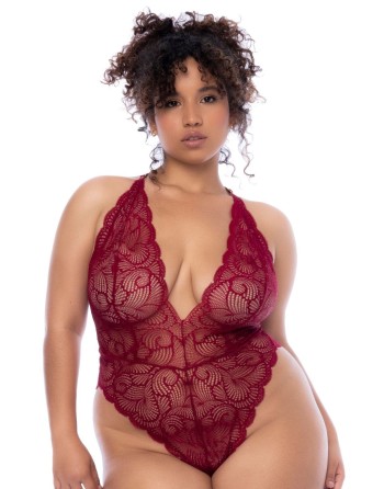 Body grande taille couleur framboise - MAL8875XROSW