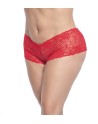 Shorty en dentelle rouge grande taille - MAL90XRED