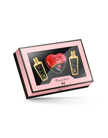 Coffret de massage contenant 2 huiles sèches et 1 bougie de massage - CC826077