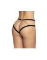 Shorty en dentelle florale noire et chaines Or - MAL116BLK