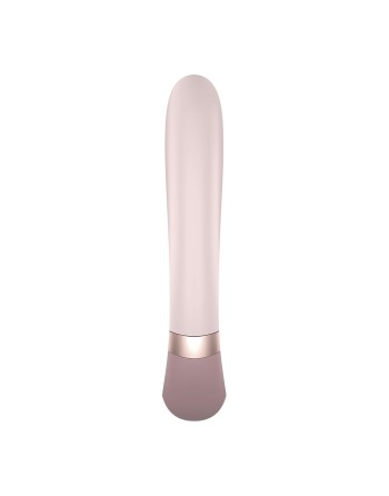 Vibromasseur point G avec stimulateur clitoris connecté chauffant USB mauve Heat Wave Satisfyer - CC597777